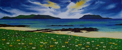 Machair Flowers
Image 18" x 8"
Mount 26" x 16"
Mounted £110. Framed £175