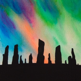 Northern Lights,
 Callanish
Image 6" x 6"
Mount 11" x 11"
Mounted £30
