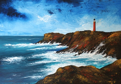 Butt of Lewis Lighthouse
15" x 11"
Acrylic
Mounted and framed to 22" x 17"
£650