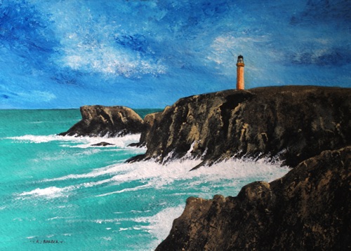Butt of Lewis Lighthouse
12" x 9"
Acrylic
Mounted and framed to 18" x 14"
£475