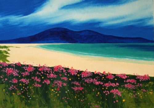 Sea pinks - Scarista
11" x 8"
Acrylic
Mounted and framed to 18" x 14"
£450
