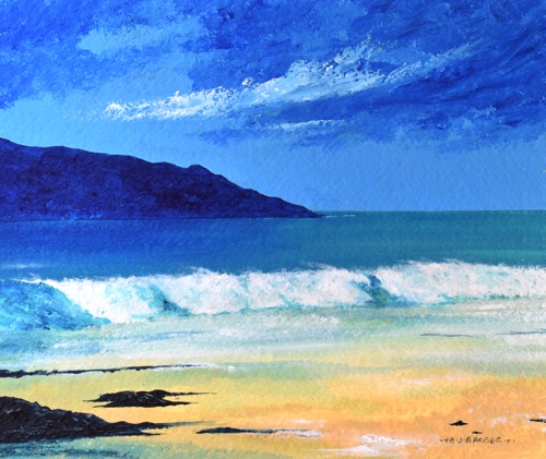 Cliff beach 
10" x 8"
Acrylic
Mounted and framed to 13" x 11"
£425