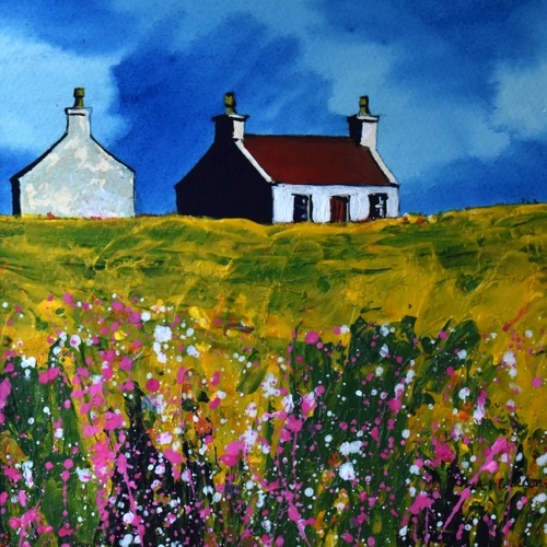 Crofts and wildflowers
7" x 7"
Acrylic
Mounted and framed to 11" x 11"
£350