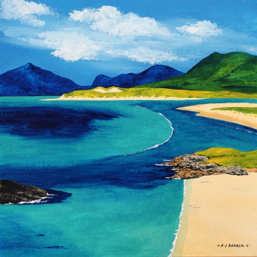 Across to Luskentyre 
12" x 12"
Acrylic
Mounted and framed to 18" x 18"
£595